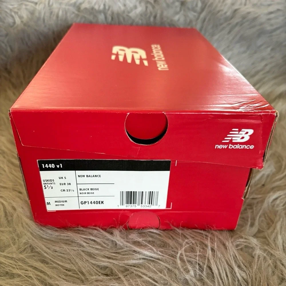 New Balance 1440v1 Lace Up Running‎ Shoe Black Beige Big Kid 5.5 Women's 7